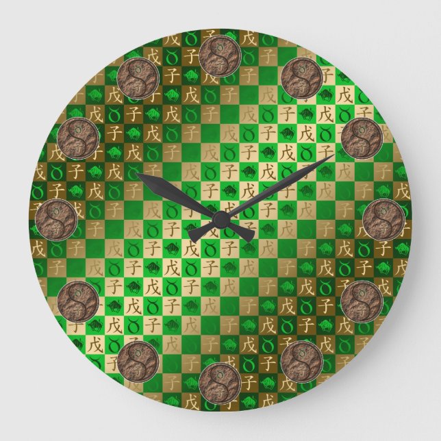 Taurus & Earth Rat Large Clock (Front)