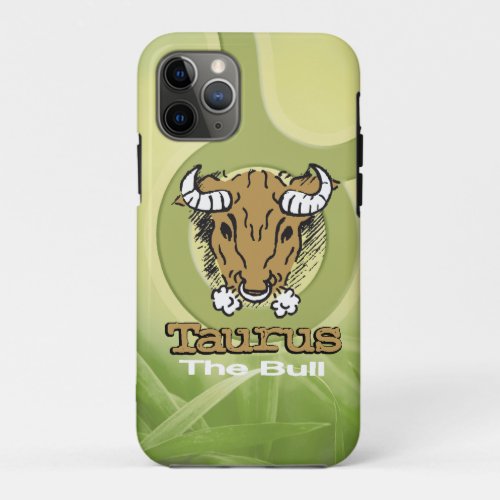 Taurus earth sign zodiac brown green iPhone 11 pro case