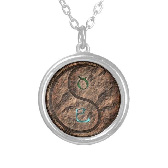 Taurus & Earth Snake Silver Plated Necklace (Front)