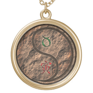 Taurus & Earth Tiger Gold Plated Necklace