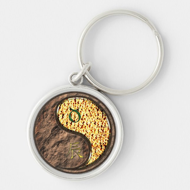 Taurus & Fire Dragon Keychain (Front)