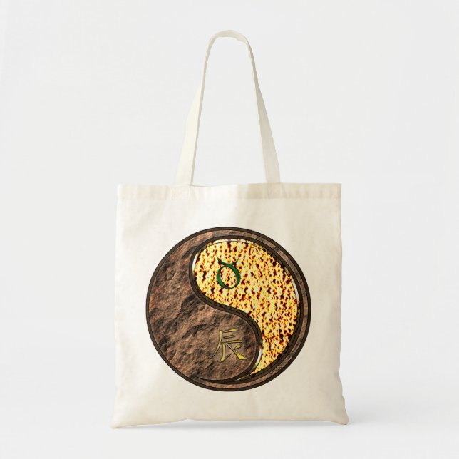 Taurus & Fire Dragon Tote Bag (Front)