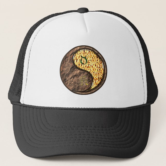 Taurus & Fire Dragon Trucker Hat (Front)