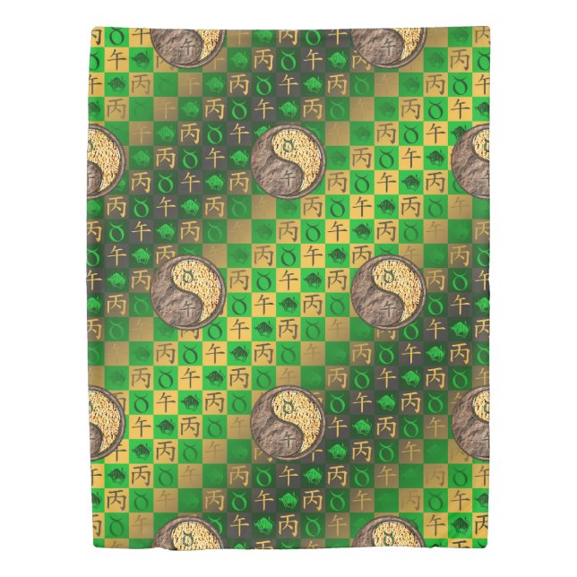 Taurus & Fire Horse Duvet Cover (Front)