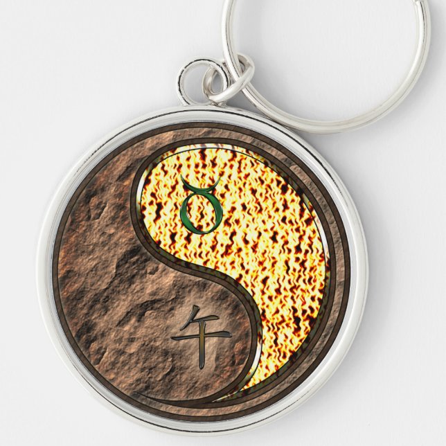 Taurus & Fire Horse Keychain (Front)