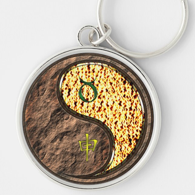 Taurus & Fire Monkey Keychain (Front)