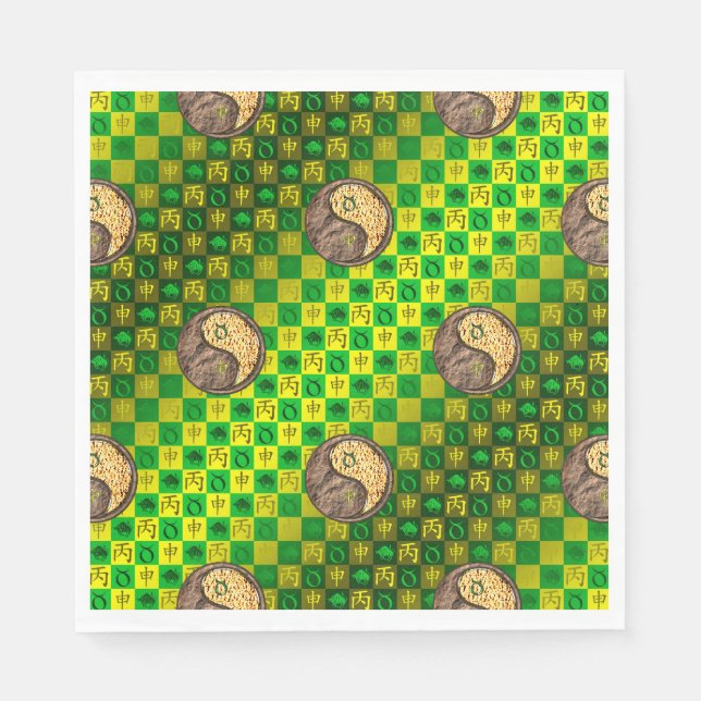 Taurus & Fire Monkey Napkins (Front)