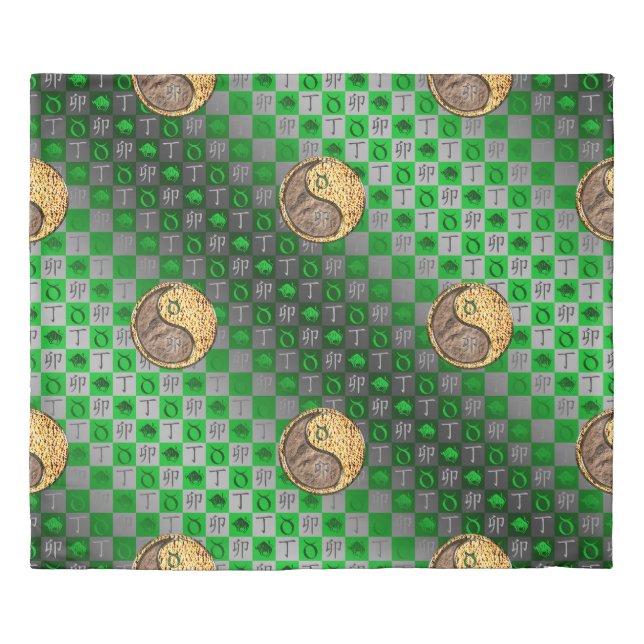 Taurus & Fire Rabbit Duvet Cover (Front)