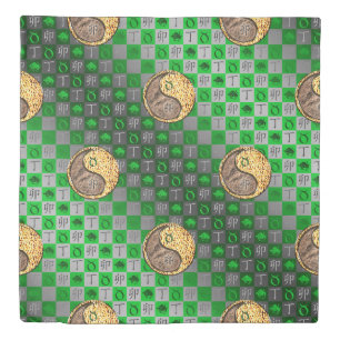 Taurus & Fire Rabbit Duvet Cover