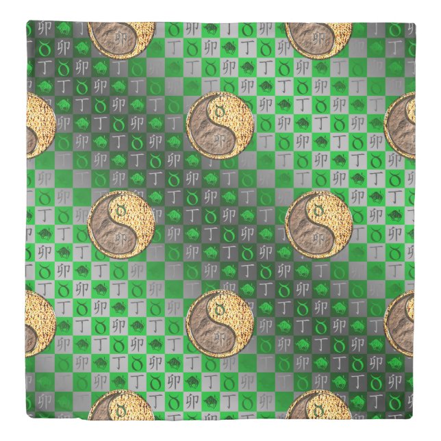 Taurus & Fire Rabbit Duvet Cover (Front)