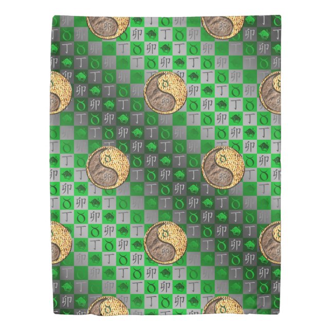 Taurus & Fire Rabbit Duvet Cover (Front)