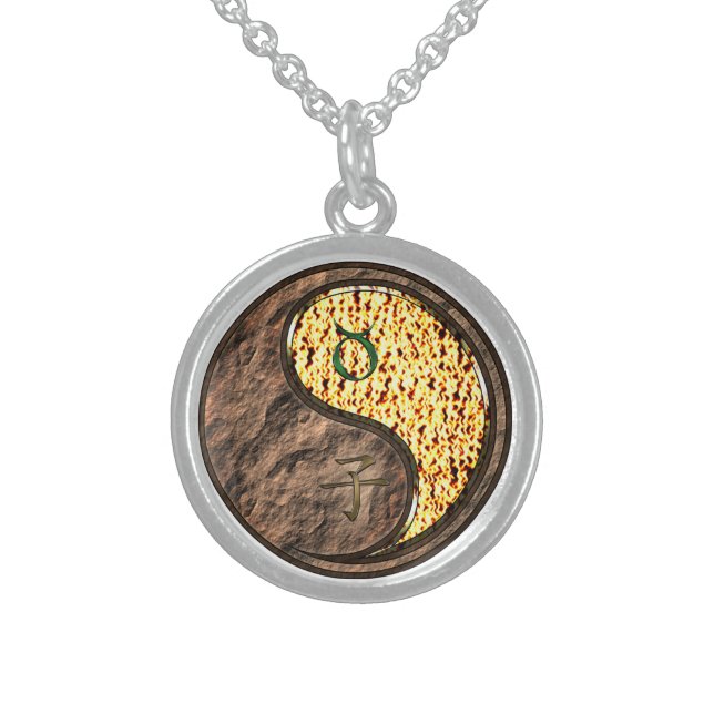 Taurus & Fire Rat Sterling Silver Necklace (Front)