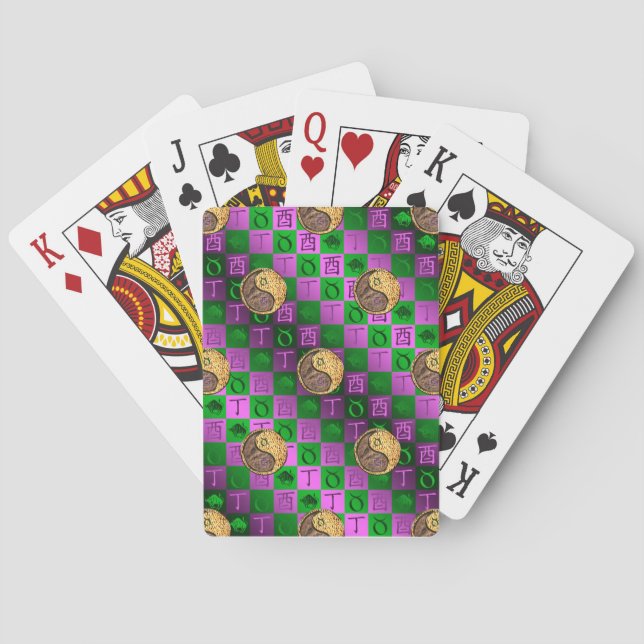 Taurus & Fire Rooster Poker Cards (Back)