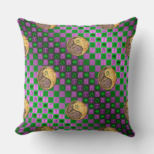 Taurus & Fire Rooster Throw Pillow
