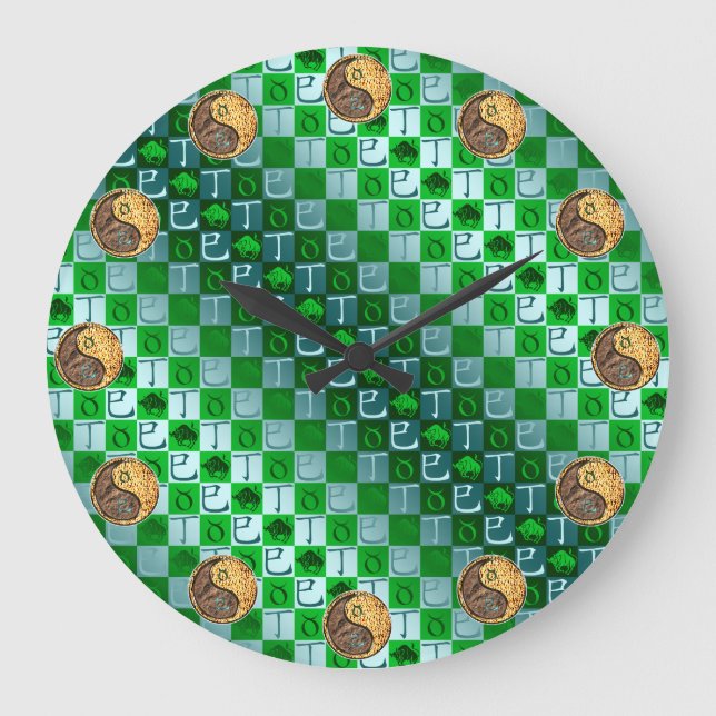 Taurus & Fire Snake Large Clock (Front)