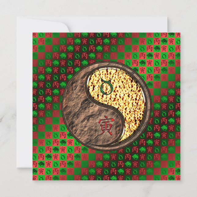 Taurus & Fire Tiger Card (Front)