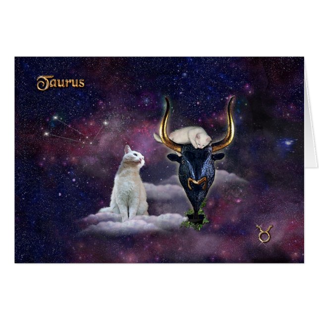 Taurus for Cat Lovers Cards (Front Horizontal)