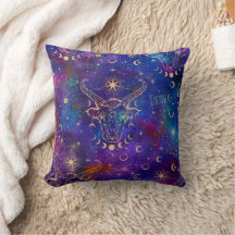 Taurus Galaxy Throw Pillow