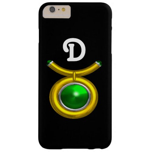 TAURUS GOLDGREEN EMERALD ZODIAC JEWEL MONOGRAM BARELY THERE iPhone 6 PLUS CASE