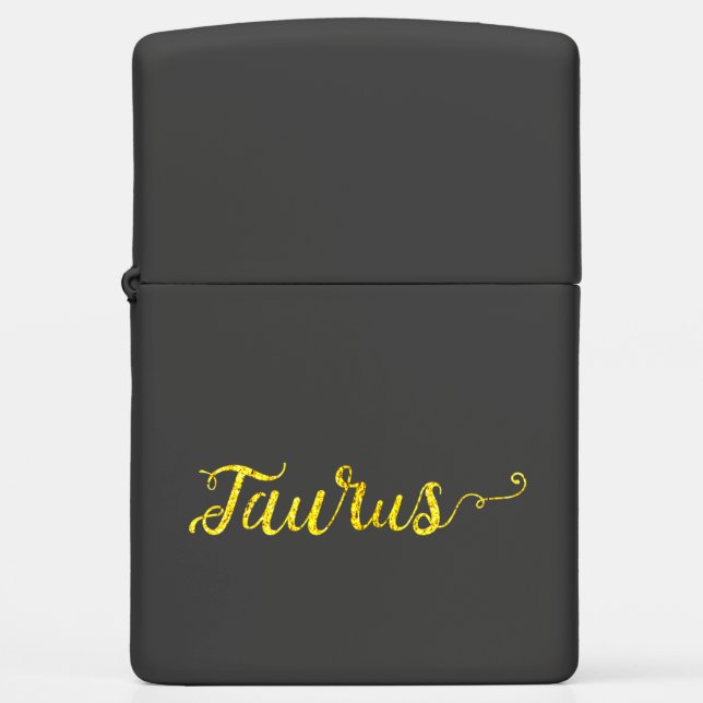 Taurus Gold Lettering Zippo Lighter (Front)