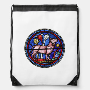 Taurus Gothic Stained Glass Windows Backpack