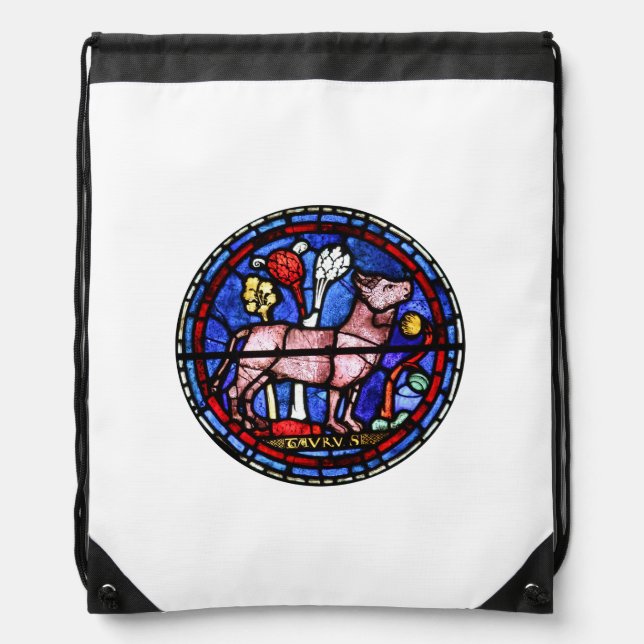 Taurus Gothic Stained Glass Windows Backpack (Front)