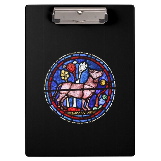 Taurus Gothic Stained Glass Windows - Clipboard (Front)