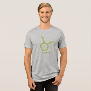 "Taurus" graphic earth sign zodiac white t-shirt Tri-Blend Shirt