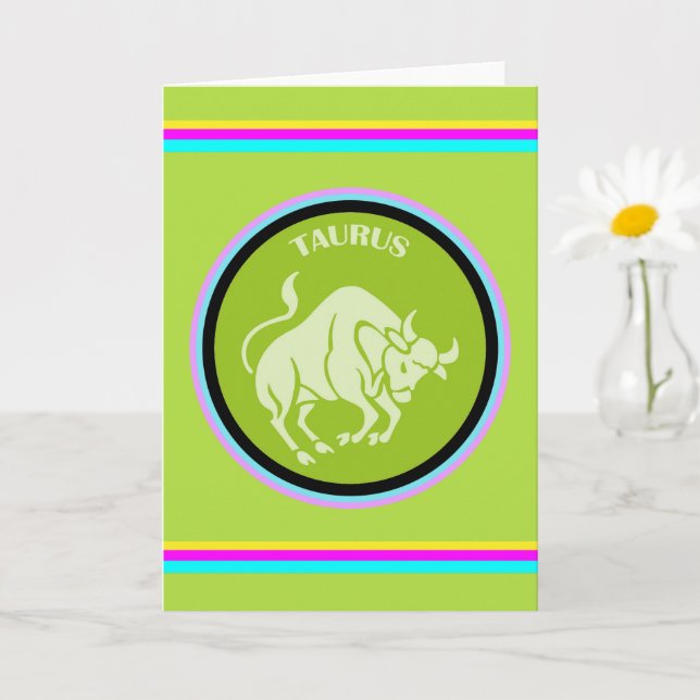Taurus Greeting Card (Small Plant)