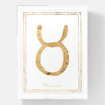 Taurus hammered gold stylized astrology symbol