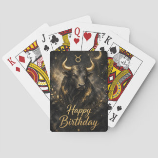 Taurus Happy Birthday Zodiac Design Poker Cards