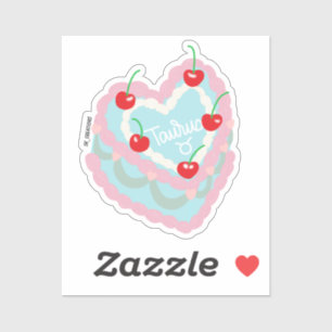 Taurus Heart Cake  Sticker