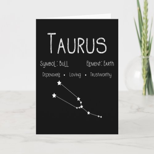 Taurus Horoscope Astrology Star Sign Birthday Gift Card