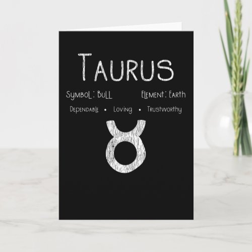 Taurus Horoscope Astrology Star Sign Birthday Gift Card