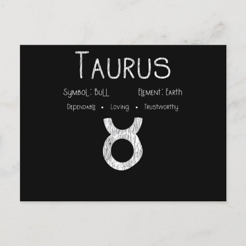 Taurus Horoscope Astrology Star Sign Birthday Gift Postcard