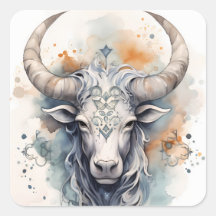Taurus Horoscope Symbol the Bull Watercolor