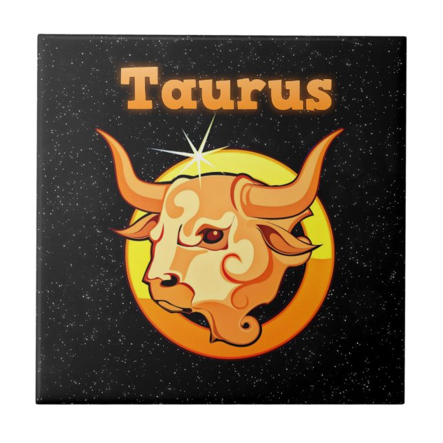 Taurus illustration ceramic tile (Front)