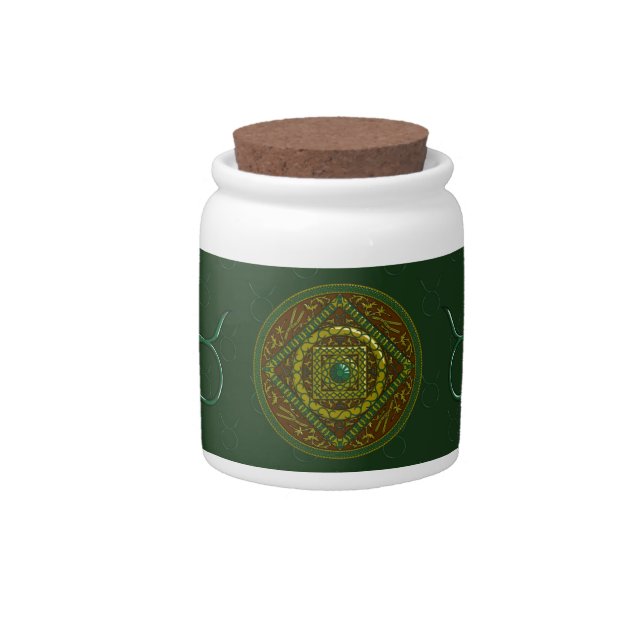 Taurus Mandala Candy Jar (Front)