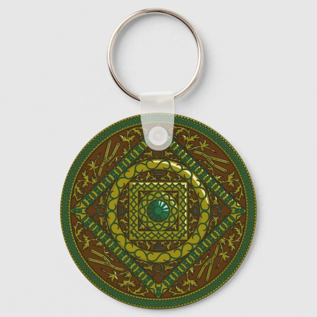 Taurus Mandala Keychain (Front)