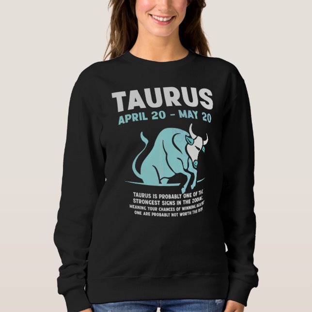 Taurus Merchandise Season Zodiac Sign Astrographic Sweatshirt (Front)