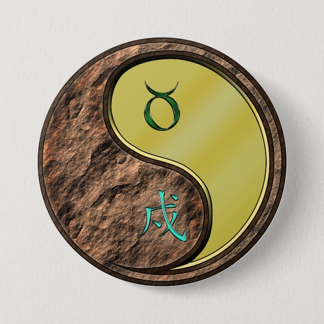 Taurus & Metal Dog Button (Front)