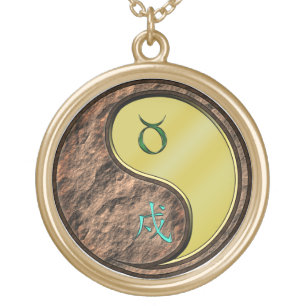 Taurus & Metal Dog Gold Plated Necklace