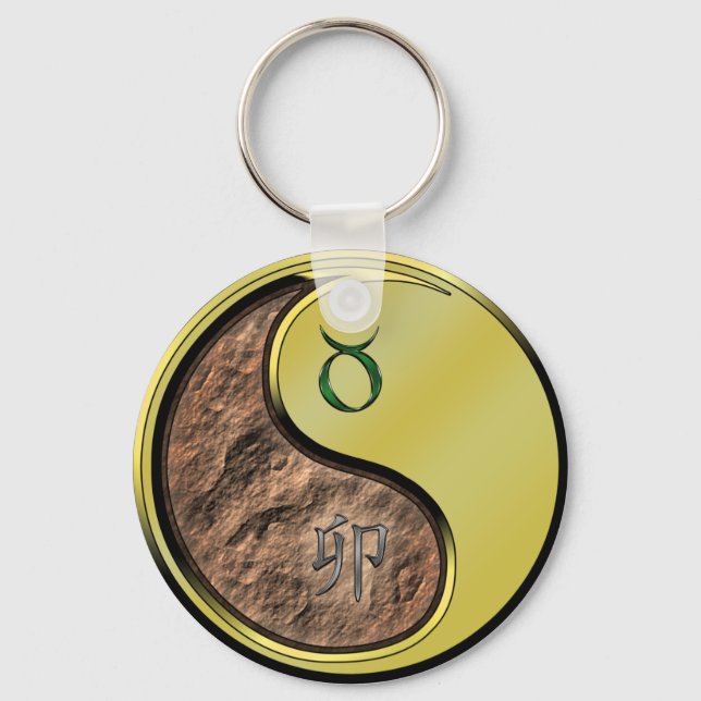 Taurus & Metal Rabbit Keychain (Front)