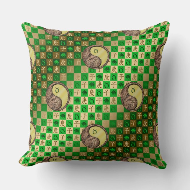 Taurus & Metal Rat Throw Pillow (Front)