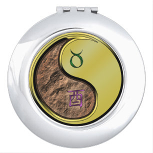 Taurus & Metal Rooster Compact Mirror