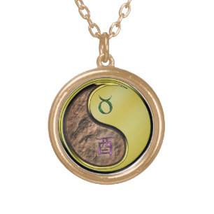 Taurus & Metal Rooster Gold Plated Necklace