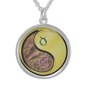 Taurus & Metal Rooster Sterling Silver Necklace