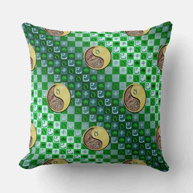 Taurus & Metal Snake Throw Pillow (Front)