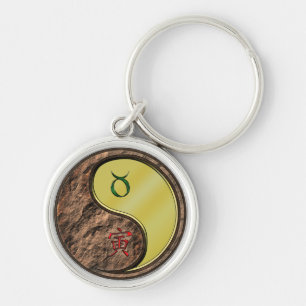 Taurus & Metal Tiger Keychain
