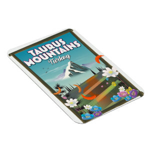Taurus Mountains Turkey travel poster. Magnet